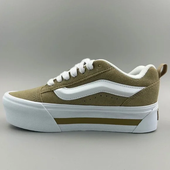 Vans Knu Stack Nostalgia Cornstalk Women Size 7 Beige Chunky Platform Shoes NEW - Picture 2 of 6